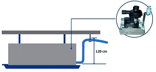 پمپ درین با قابلیت پمپاژ آب تا ارتفاع حداکثر 120cm در فن‌کویل کاستی 4 طرفه آکس مدل AFC-600CA/4