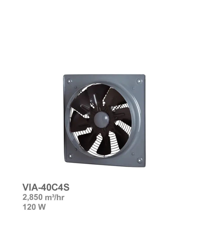 damandeh-fan-via-40c4s هواکش صنعتی فلزی با پروانه فلزی دمنده مدل VIA-40C4S