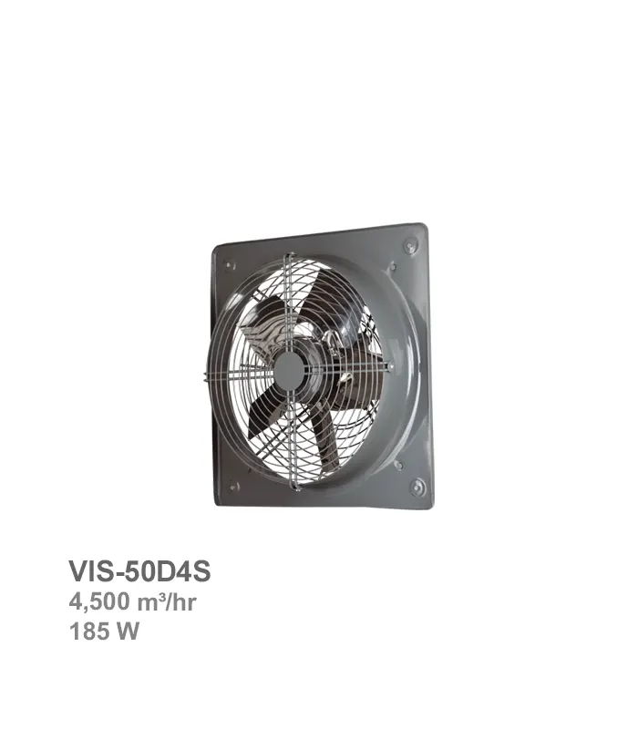 damandeh-fan-vis-50d4s هواکش صنعتی پروانه استیل دمنده مدل VIS-50D4S