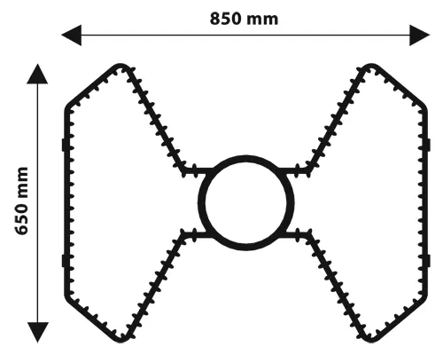 ابعاد سطح مقطع پره مدل پایونیر در رادیاتور آلومینیومی آنیت مدل اکو پایونیر سفید 19 پره
